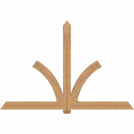 Ekena Millwork Redmond Smooth Timber Gable Bracket, Western Red Cedar, 96"W x 64"H x 3 1/2"D x 5 1/2"F, 16/12 Pitch GBW096X64X0406RED00SWR